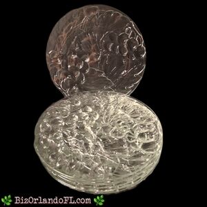 VINTAGE: Set of Six (6) Clear 7" Salad Plated by Kig (Indonesia)